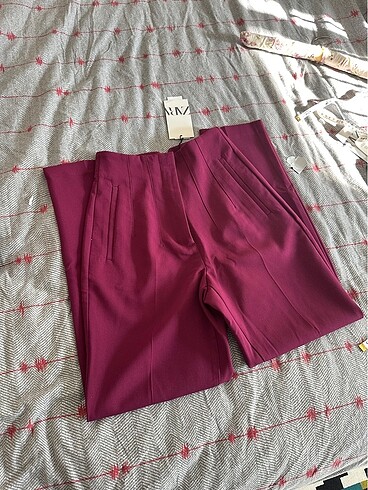 xs Beden mor Renk Zara yüksek bel pantolon