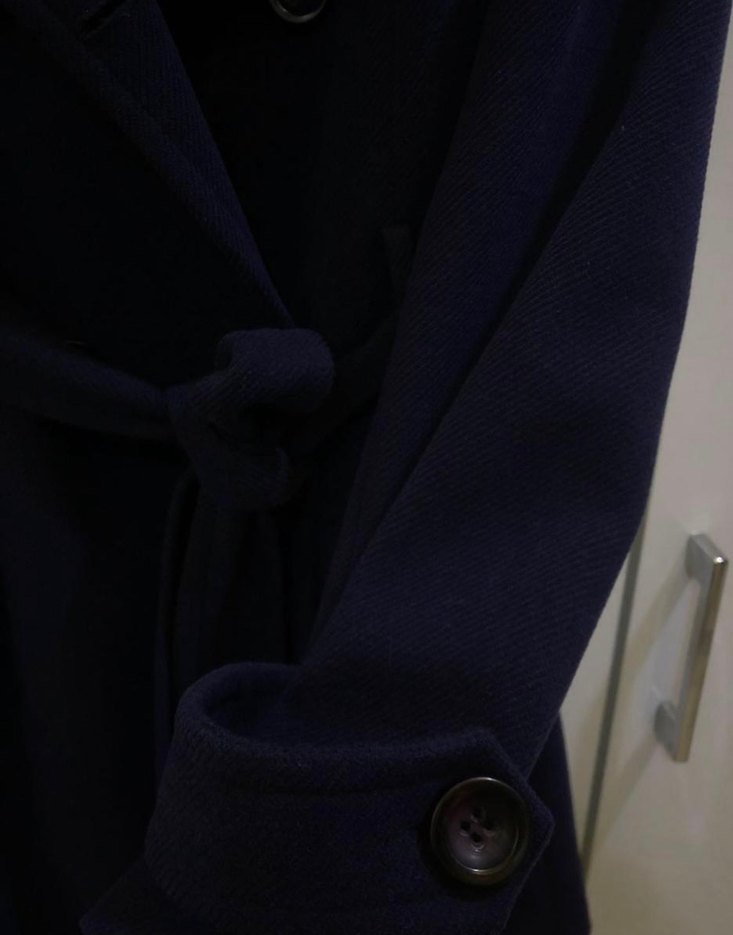 Chima Koyu Lacivert Yün Kadın Kaban - Görsel 3