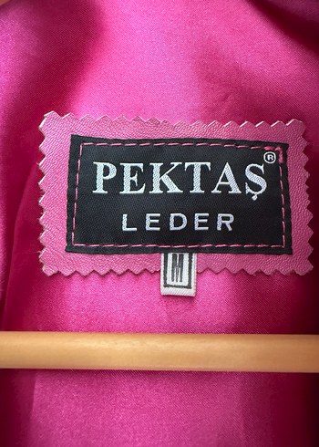 Pembe Kadın Deri Ceket, Fermuarlı, Normal Boy - Görsel 3