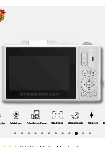 Beyaz 5K Ultra HD Dijital Kamera - Görsel 2