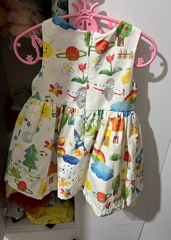 Renkli Baskılı Bohem Kız Elbisesi - Görsel 2