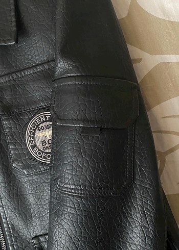 Kadın Siyah Deri Biker Ceket - Görsel 6