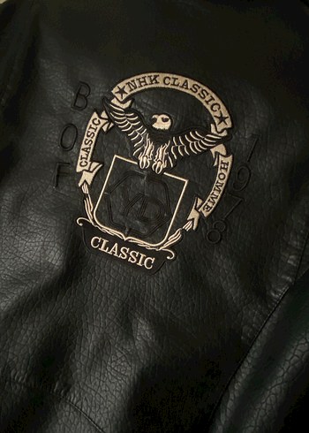 Kadın Siyah Deri Biker Ceket - Görsel 8