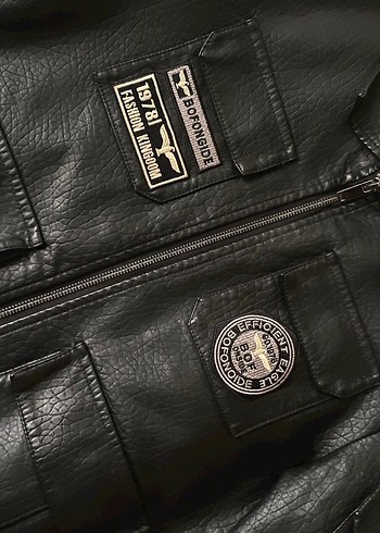 Kadın Siyah Deri Biker Ceket - Görsel 4