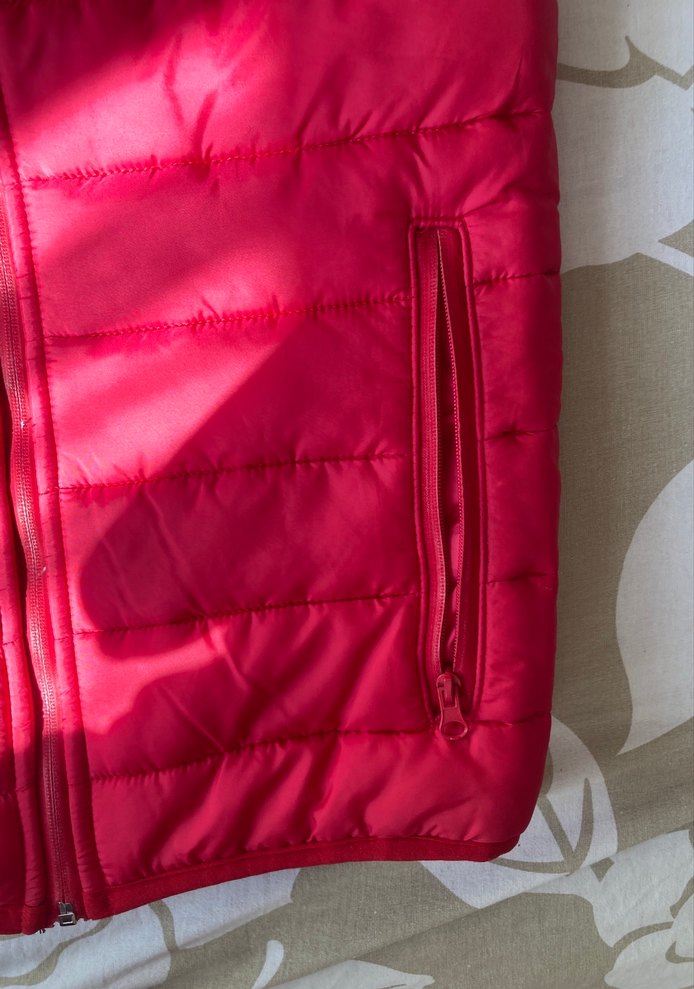 Kadın Kırmızı Fermuarlı Şişme Yelek - Görsel 4