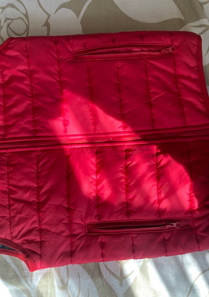 Kadın Kırmızı Fermuarlı Şişme Yelek - Görsel 2