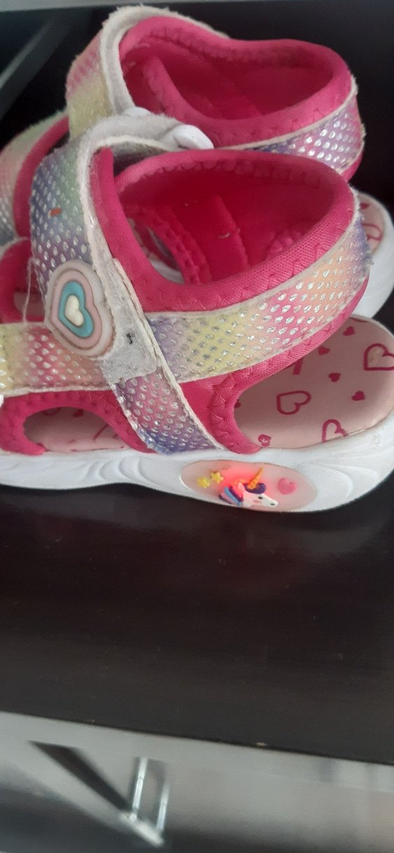 Kız Çocuk Pembe Bağcıksız Renkli Sandalet - Görsel 2