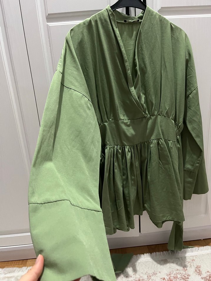 Yeşil Bohem Salaş Kadın Sabahlık - Görsel 2