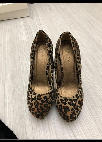 Zara Leopar topuklu ayakkabi
