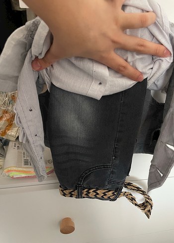 18-24 Ay Beden gri Renk Gri Düğmeli Erkek Çocuk Yelekli Takım