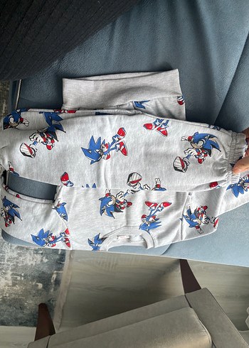  Beden Gri Baskılı Çocuk Pijama Altı