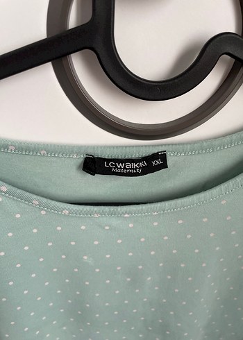 Turkuaz Düğmeli Hamile Tişörtü - Görsel 2