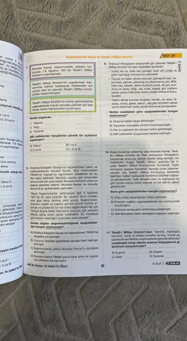 8. Sınıf hız yayınları inkilap soru bankası - Görsel 2