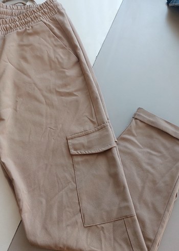 Bej Kadın Süet Rahat Kesim Pantolon