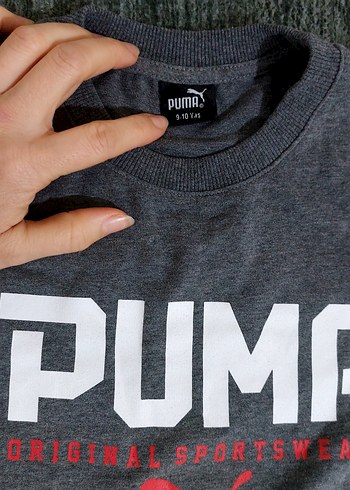 Gri PUMA Baskılı Uzun Kollu çoçuk Sweatshirt - Görsel 2