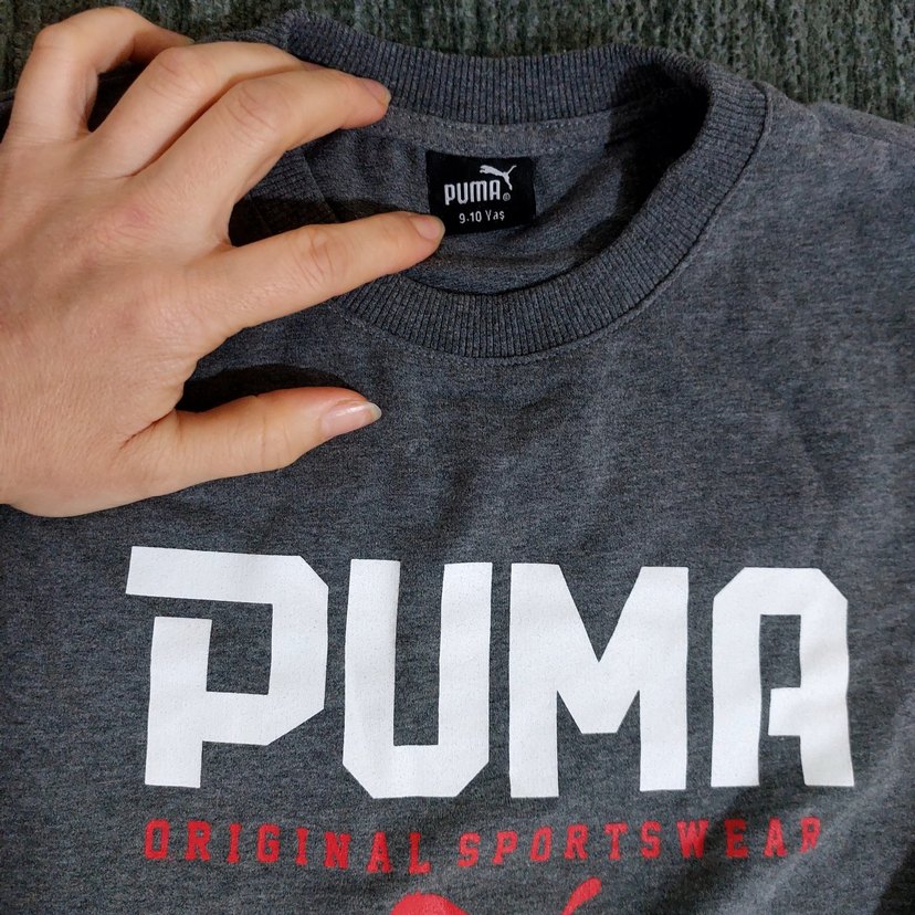 Gri PUMA Baskılı Uzun Kollu çoçuk Sweatshirt - Görsel 2