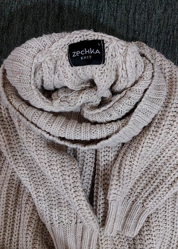 Gri Örgü Boğazlı Kadın Kazak - Görsel 2