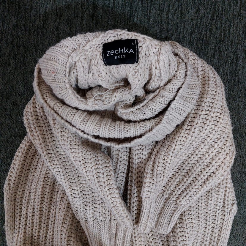 Gri Örgü Boğazlı Kadın Kazak - Görsel 2