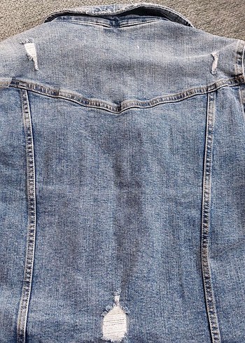 Kadın Mavi Düğmeli Denim Ceket - Görsel 3