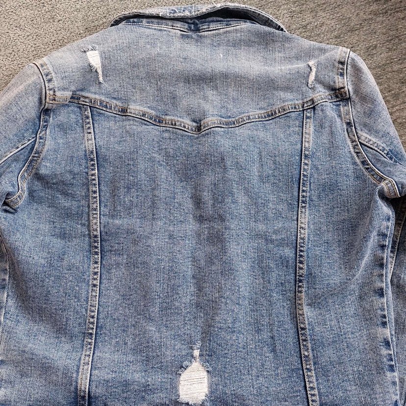 Kadın Mavi Düğmeli Denim Ceket - Görsel 3