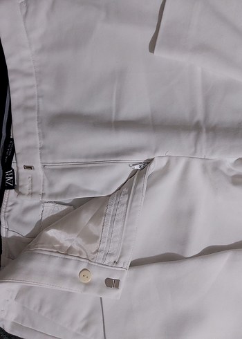 Kadın Beyaz  Kumaş Pantolon - Görsel 4