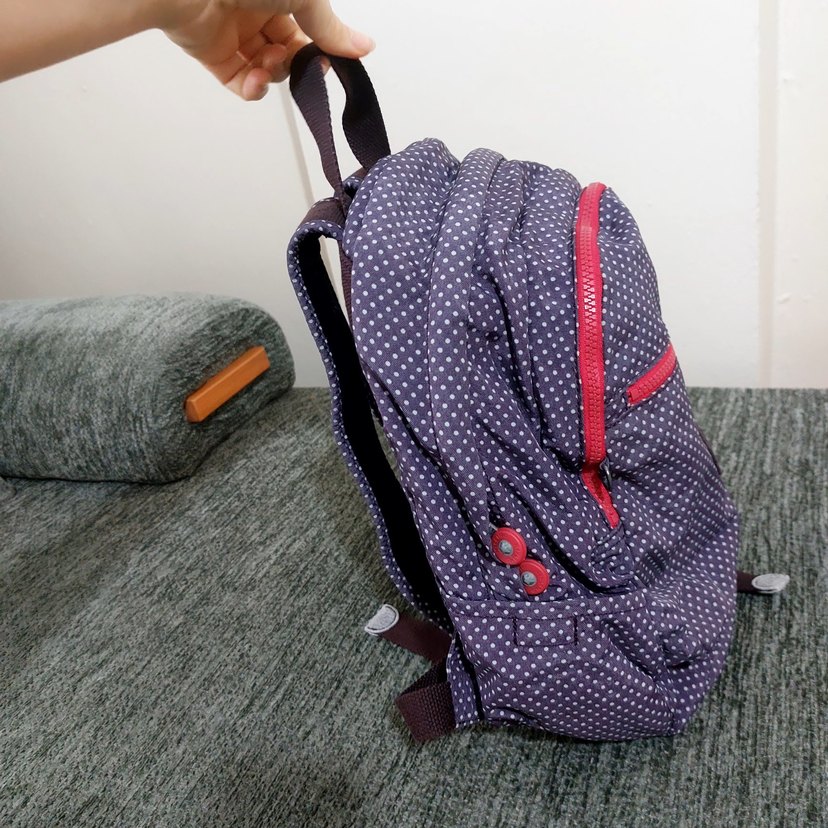 Mor Puantiyeli Fermuarlı Kiz Sırt Çantası - Görsel 2