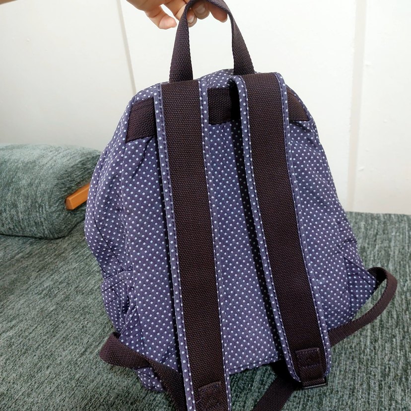 Mor Puantiyeli Fermuarlı Kiz Sırt Çantası - Görsel 4