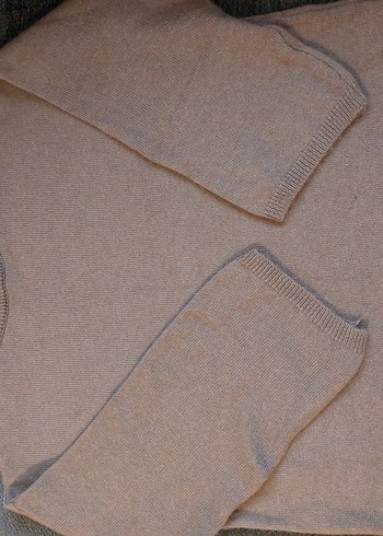 Bej Keten Kadın Triko Kazak - Görsel 2