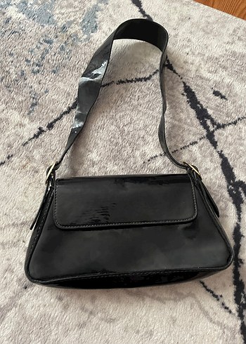 Bordo siyah rugan kadın çanta - Görsel 3