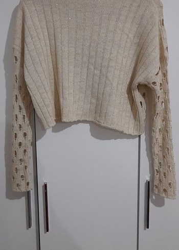 Bej Örgü Kadın Kazak - Görsel 3