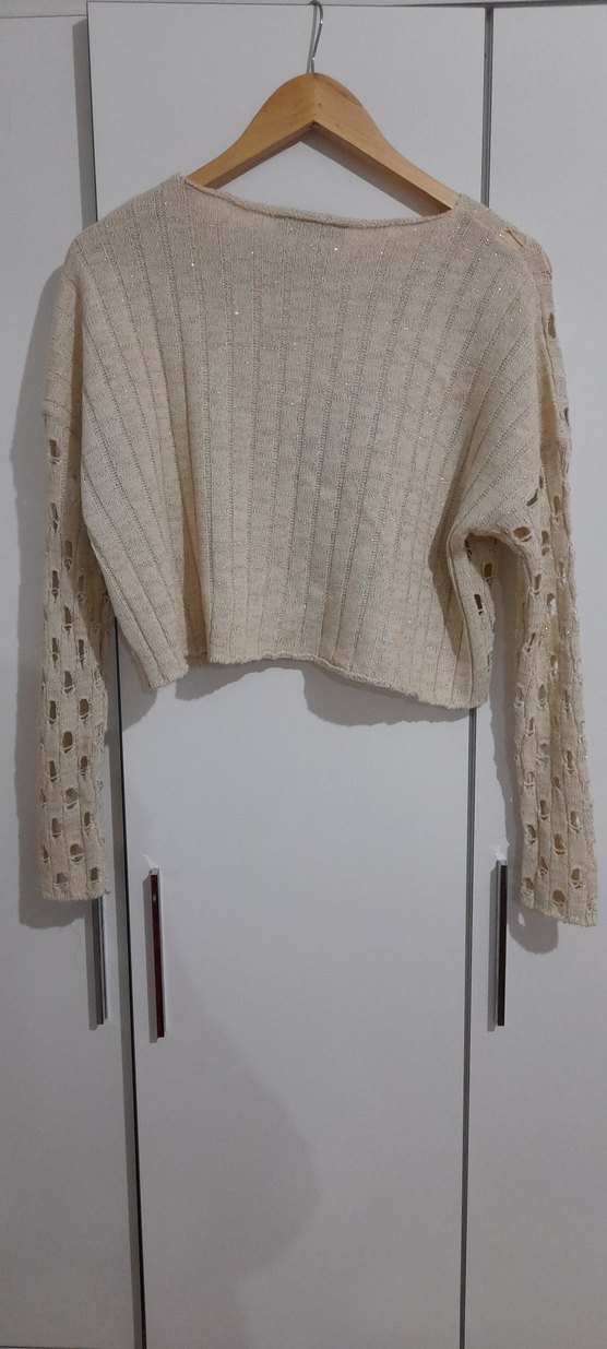 Bej Örgü Kadın Kazak - Görsel 3