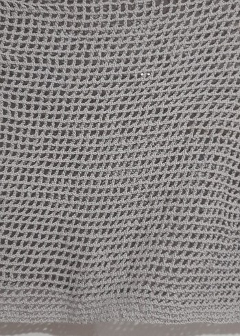 Gri Örgü Kadın Uzun Kollu Kazak - Görsel 2