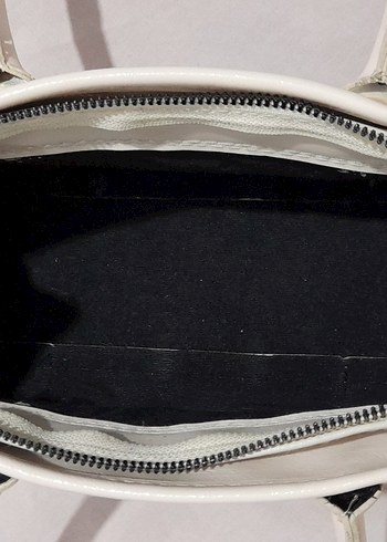 Klasik krem Deri Kadın Çanta - Görsel 4