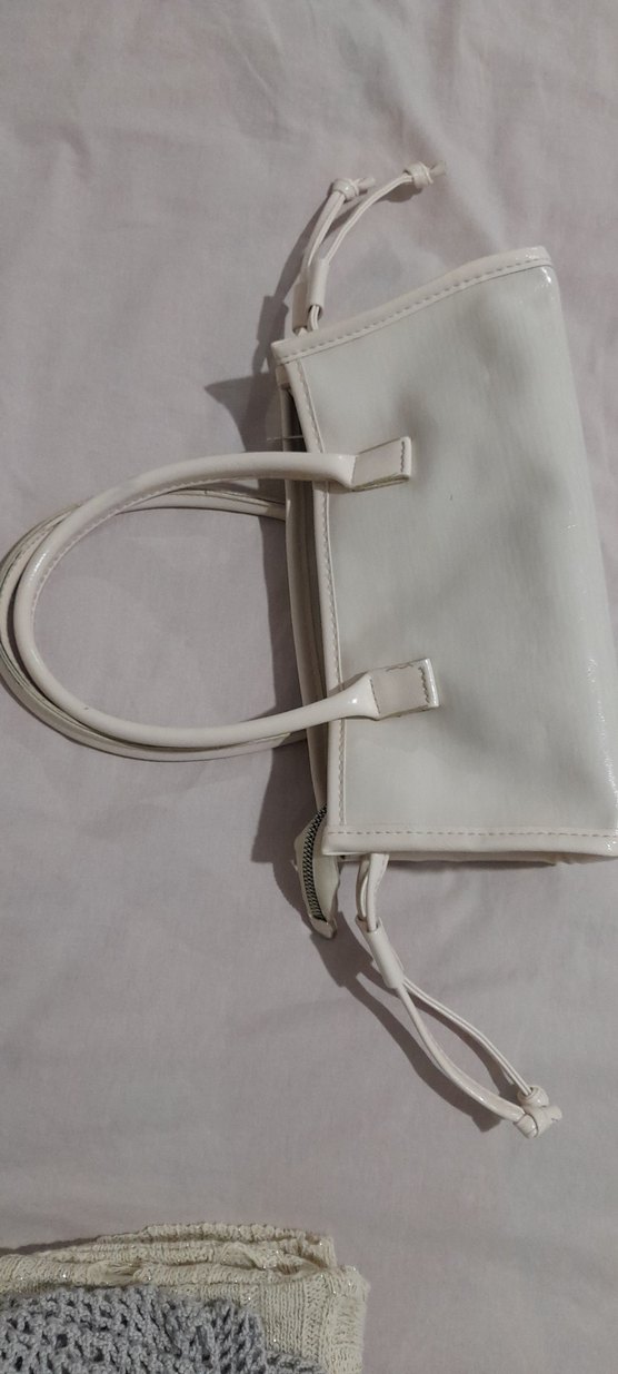 Klasik krem Deri Kadın Çanta - Görsel 2