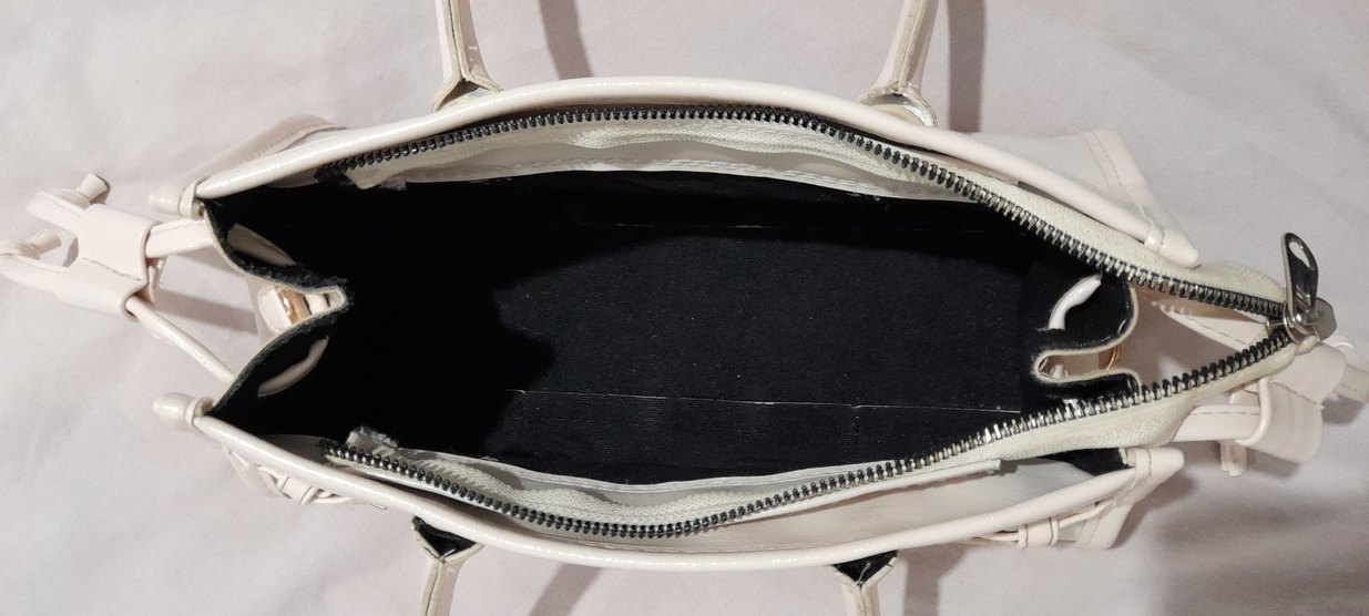 Klasik krem Deri Kadın Çanta - Görsel 4