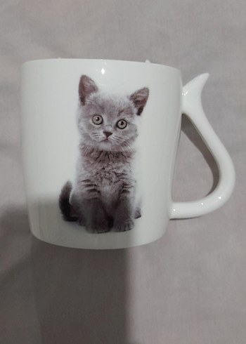 Beyaz Kedi Temalı porselen Kupa - Görsel 2