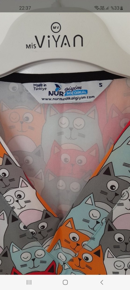 Kedi Temalı  Hemşire Forması - Görsel 3