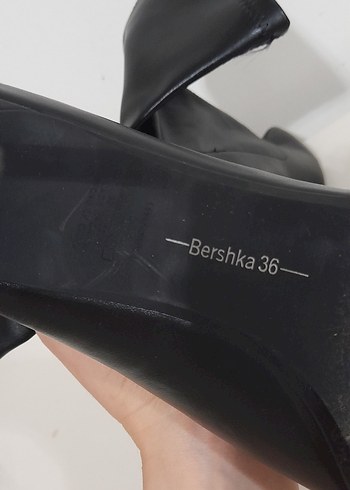 Siyah Deri Topuklu Kadın Bot - Görsel 6