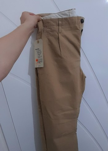 Bej keten Kumaş Erkek  Pantolon - Görsel 3