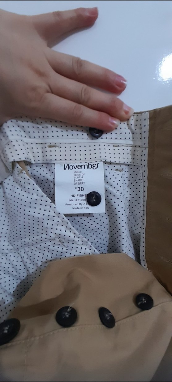 Bej keten Kumaş Erkek  Pantolon - Görsel 4