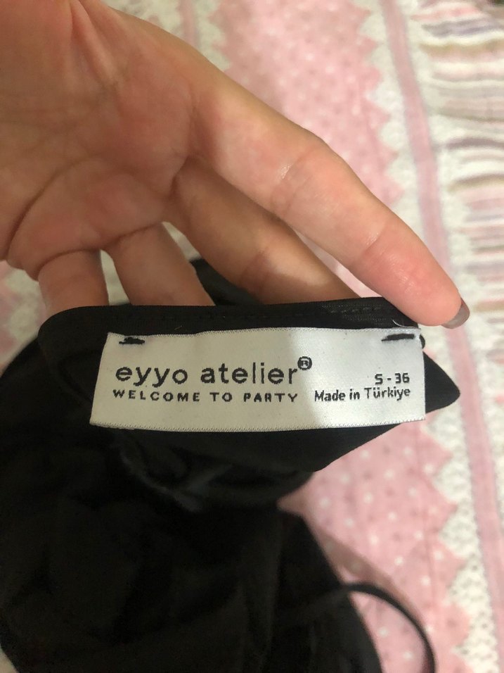 Siyah Straplez Uzun Kadın Elbise - Görsel 5