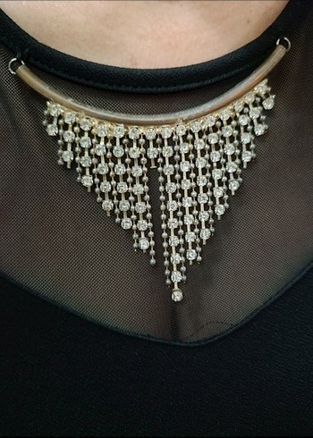 Siyah Uzun V Yaka Drapeli Kadın Elbise - Görsel 6