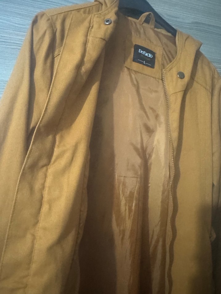 Hardal sarısı trençkot (defacto) - Görsel 3