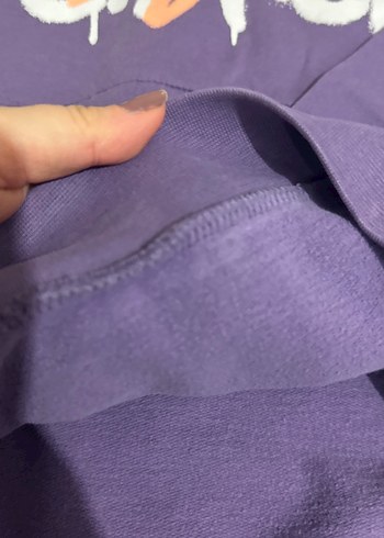 Mor Kapüşonlu Rahat Kesim erkek çocuk Sweatshirt - Görsel 4