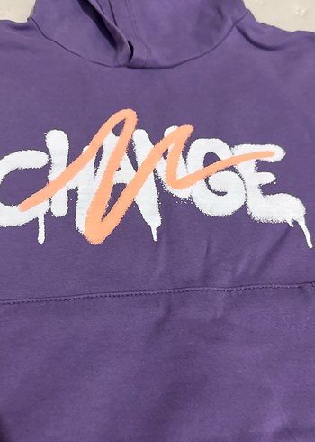 Mor Kapüşonlu Rahat Kesim erkek çocuk Sweatshirt - Görsel 2