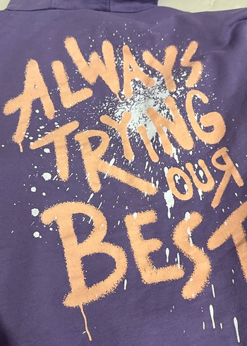 Mor Kapüşonlu Rahat Kesim erkek çocuk Sweatshirt - Görsel 9