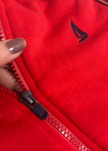 Kırmızı  Kapüşonlu Fermuarlı Erkek çocuk Yelek - Görsel 4