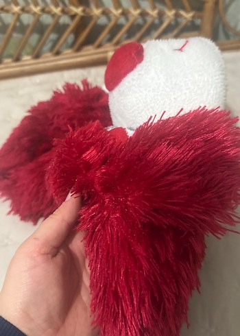 Kırmızı Renkli Peluş unisex Ev Terliği - Görsel 3