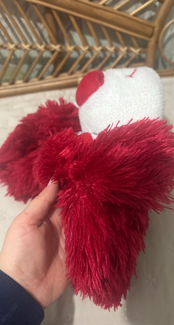 Kırmızı Renkli Peluş unisex Ev Terliği - Görsel 3