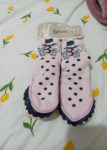 Pembe Fırfırlı Kız Çocuk çarık çorap sıfır ürün - Görsel 3